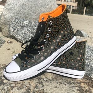 Leather Leopard Print Converse
